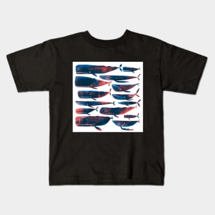 Printed whales White Kids T-Shirt